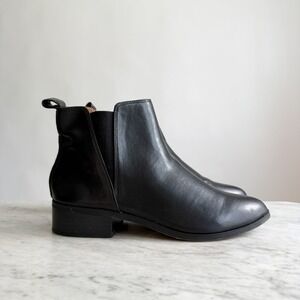 J. Crew Chelsea black leather ankle boots size 8
